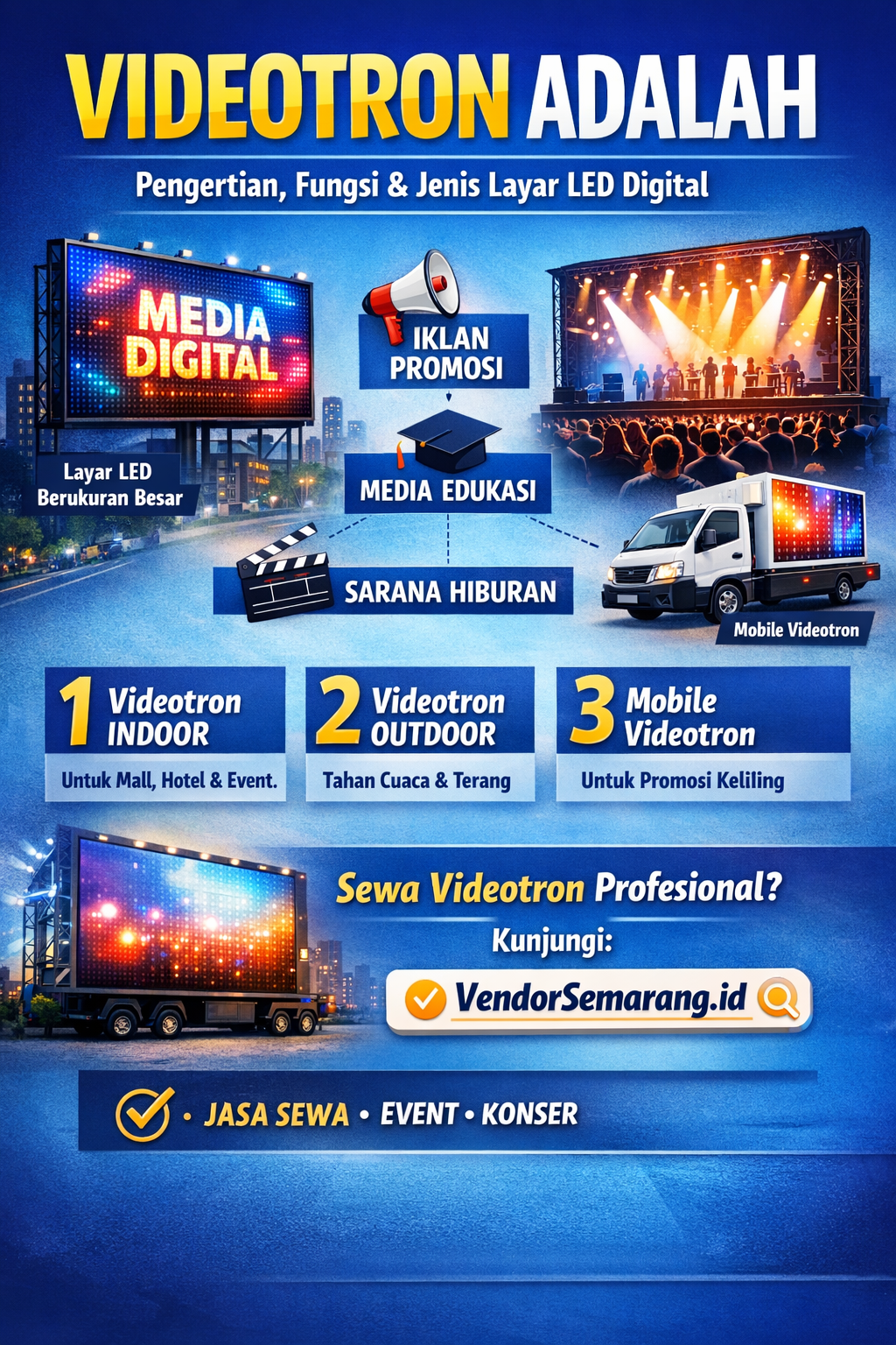 Ilustrasi perangkat video Tron yang bercahaya.